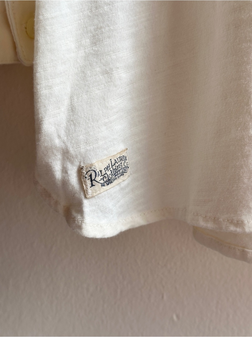 Ralph Lauren Cream Long-Sleeve Embroidered Bib Shirt - Picture 2 of 10